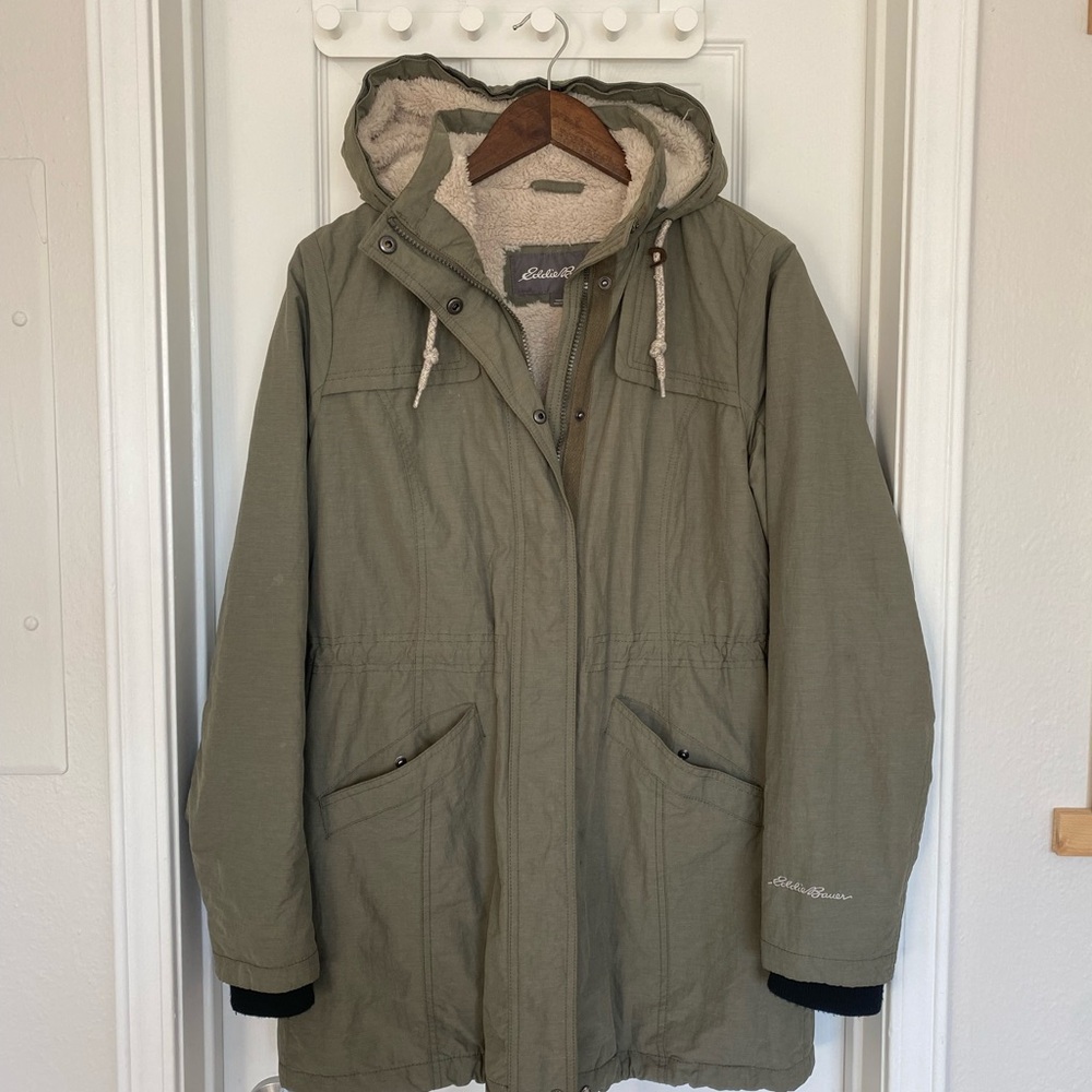 Eddie Bauer Green Military Field Parka